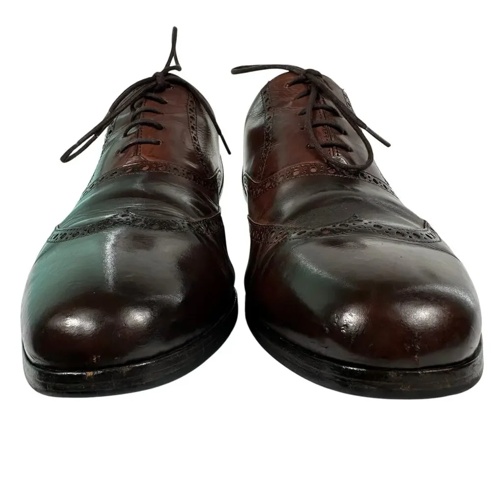 Wolf & Shepard Lace Up Leather Wing Tip Oxford Mens‎ Dress Shoe Size 9 1/2 A